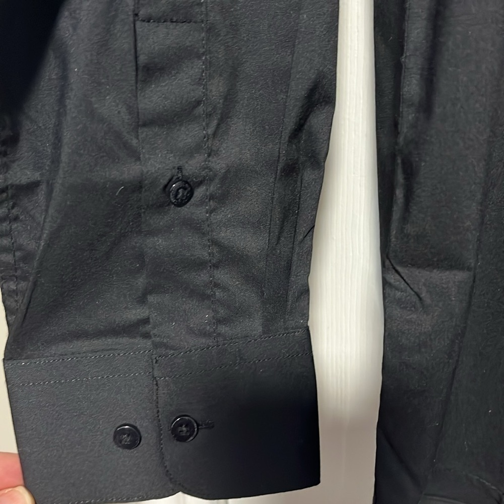 ⭐️ NWT- Polo Assassin black long-sleeve slim-fit stretch button-down shirt- LRG - Picture 6 of 10